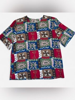 Vintage Kathy Che abstract print blouse